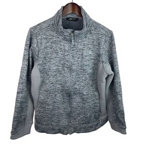 The North Face | Gray Space Dye Embroidered Logo Zip Jacket